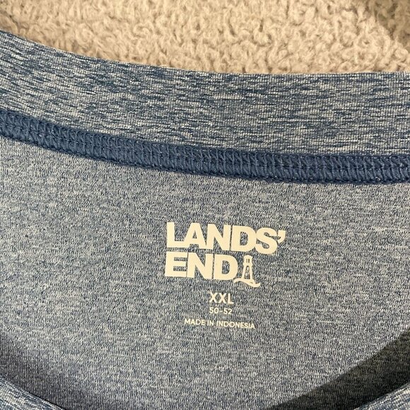 NWOT Lands' End Men's XXL Heather Blue Active T-Shirt Short Sleeve - Picture 6 of 7
